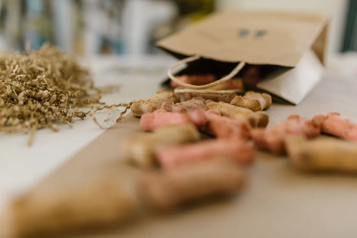 Pet treats packaged into retail bags