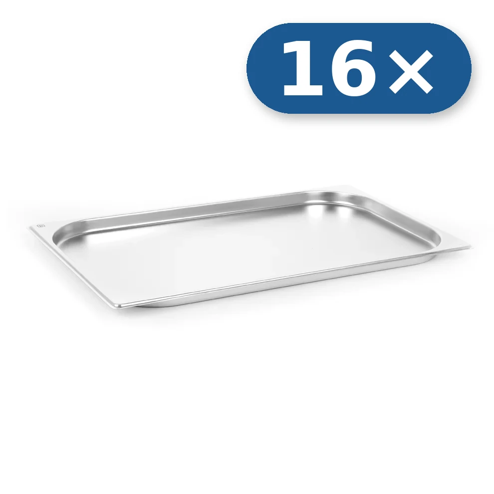 16× Stainless steel tray GN 1/1 20 mm for LEO-030