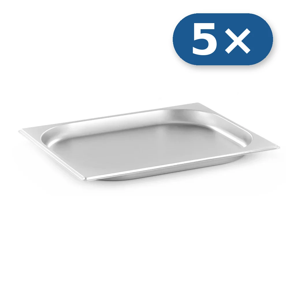 5× Stainless steel tray GN 1/2 20 mm for LEO-004