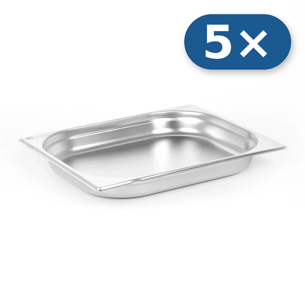 5× Stainless steel tray GN 1/2 40 mm for LEO-004