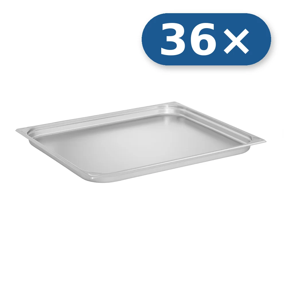 36× Stainless steel tray GN 2/1 40 mm for LEO-130