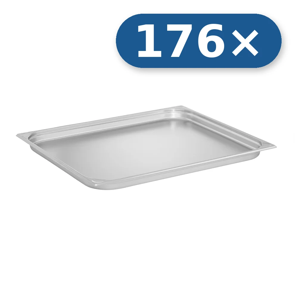 176× Stainless steel tray GN 2/1 40 mm for LEO-600