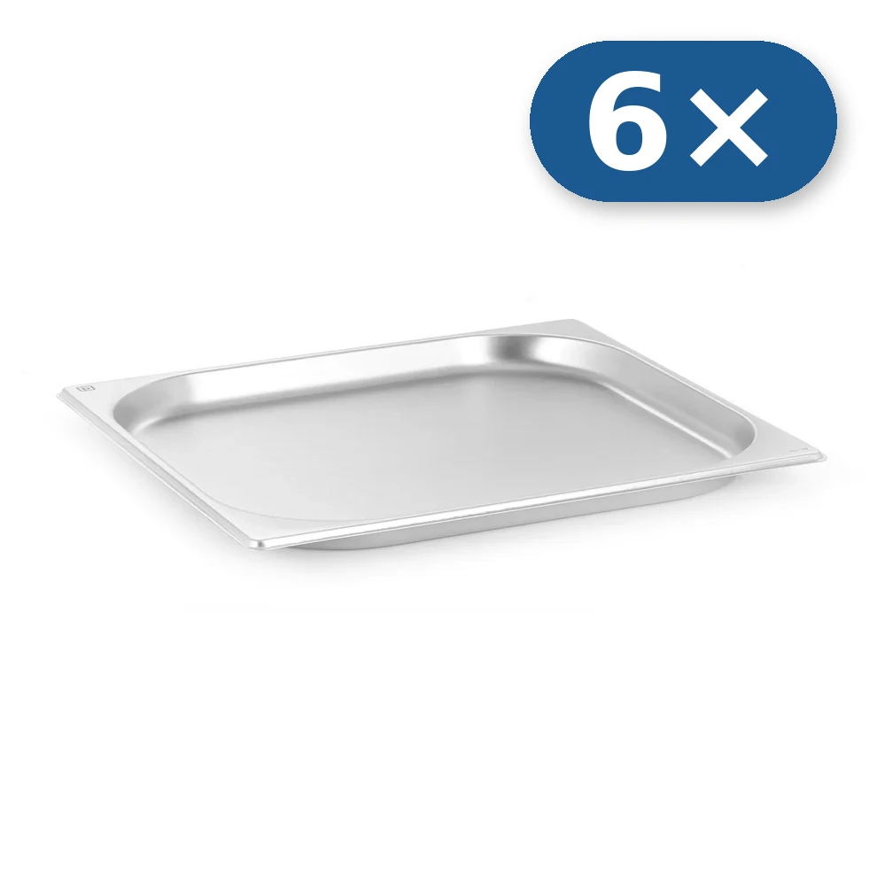 6× Stainless steel tray GN 2/3 20 mm for LEO-007