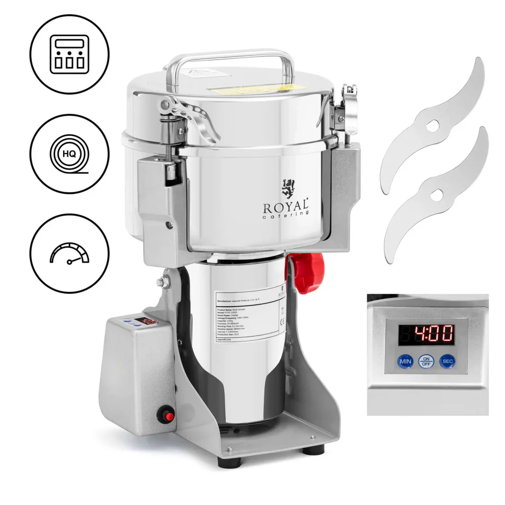 Spice grinder 2000 g, 3400 W, digital