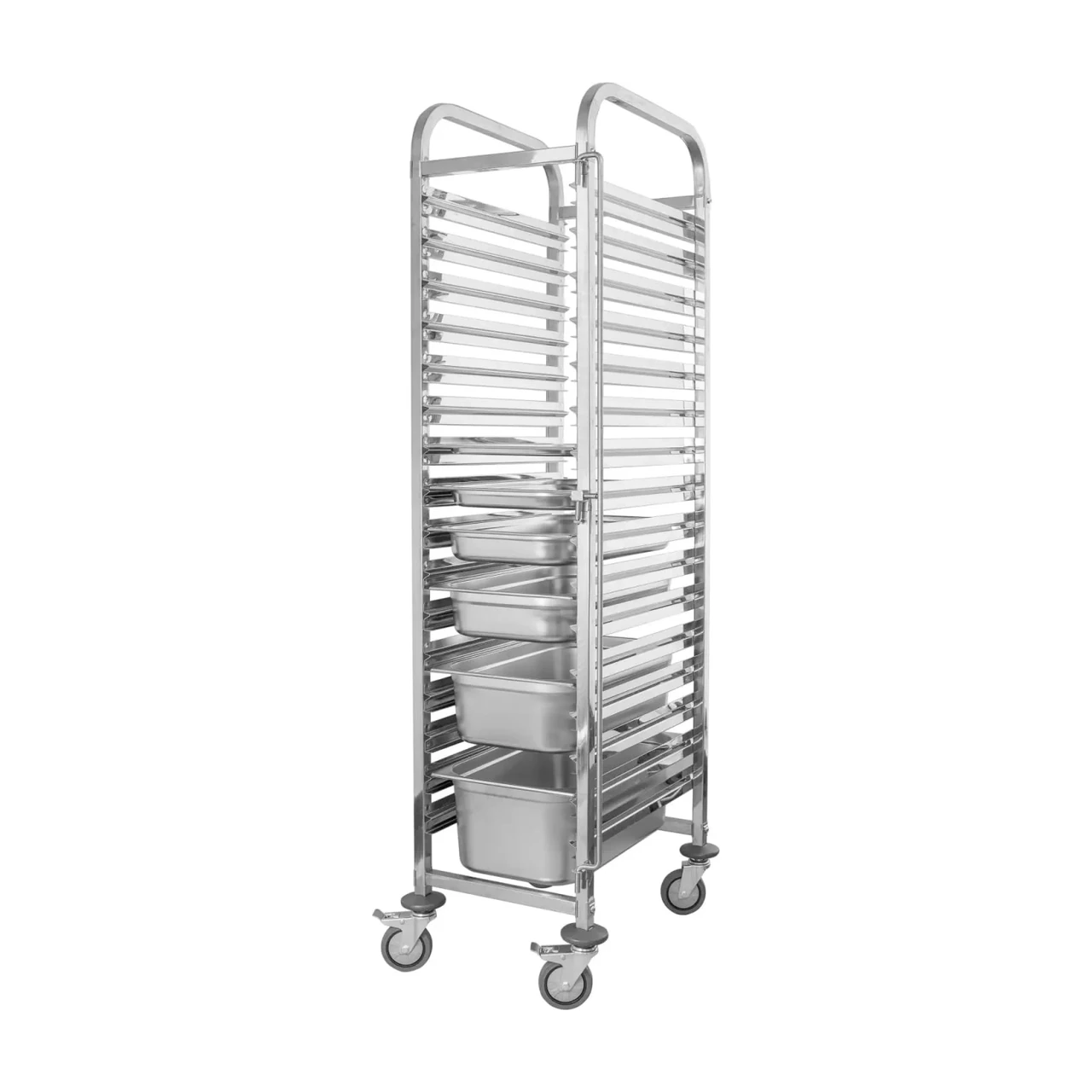 Stainless steel transport trolley 16×GN 1/1